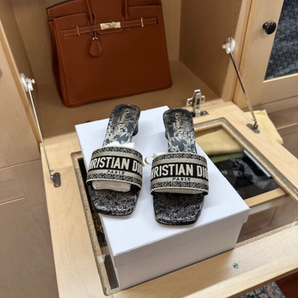 Dior Chardons Print Black Size 37 Sandals - Picture 4 of 7